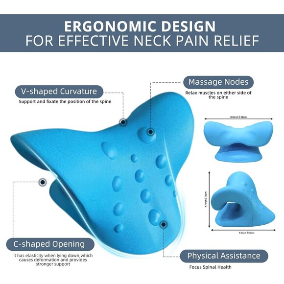 Neck Pillow Stretcher Device Pain Relief Cervical Neck Shoulder TMJ - Picture 4 of 14